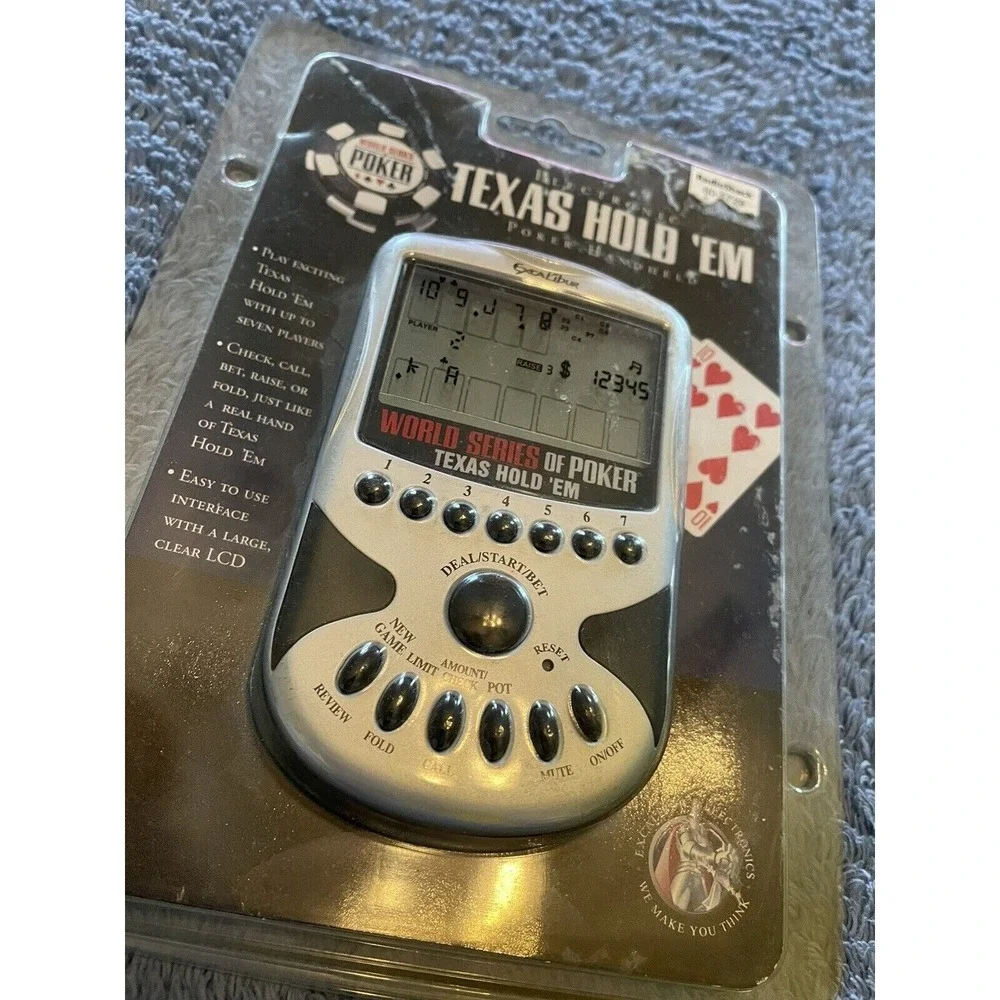 New TEXAS HOLD EM Vintage Electronic Handheld‎ Arcade Video game RADIO SHACK